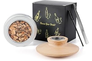 HOURUNTAIL Bourbon Smoker-Set mit Holzspänen für Whiskey Smoker, Drink Smoker, Bourbon Smoker Kit, Old Fashioned Smoker Kit/Cherry