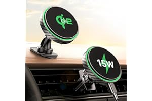 GuMosh Qi2 15W Magsafe Autohalterung mit Ladefunktion, [Qi2 Zertifiziert - Schnell & Stabil] Magnetischer Ladegerät Kfz-Handyhalterung für Auto-Luftdüse/Armaturenbrett für iPhone 17 16 15 14 13 12