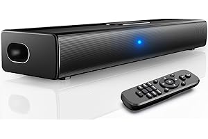 EnjoyNest Sound Bar for Smart TV,16 Inch Bluetooth Soundbar Speakers with HDMI ARC/Optical/AUX/USB Inputs Surround Sound System for TV/PC/Gaming/Projectors Home Audio Sound Bars with Remote Control