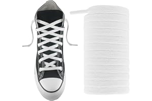 UamGlsob Cordones planos de algodón premium de 8mm para zapatos Converse Altas, cuerdas largos de repuesto para deportivos de lona,strings laces