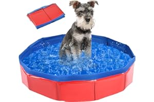 MAIROX Piscina per Cani, Piscinetta per Cani, Piscina Cani Pccoli, Piscina per Cani Taglia Grande, Piscina Pieghevole per Cani, Portatile Vasca da Bagno per Animali Domestici (50 x 8 cm)