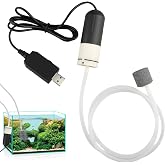 Air Pump Aquarium USB Silent Portable Aerator with Stone Diffuser | for Freshwater and Saltwater Fish Tank Mini Oxygenator Pu
