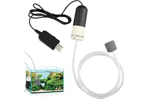 SYNKRIS Mini Pompe à Air Aquarium USB pour Pierre à Bulles Bulleur Oxygène Portable Silencieuse et Économe Pompe Aquarium Faible Consommation pour Bassins d'eau Douce Marine Facile à Installer pisciculteurs