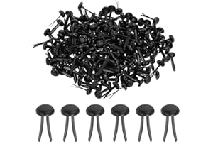 PATIKIL 200 Stück Musterbeutelklammern 4,5 x 8 mm Mini Brads Metall Rundkopfklammern Briefklammern Musterklammern Scrapbooking für Kunst Basteln Handwerk DIY-Projekte PapierSchwarz