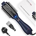 One-Step Hair Dryer Brush, 4-in-1 Hot Air Styler with Ionic & Ceramic Technology, Professional Blow Dry Brush for Drying, Volumizing & Straightening (Mid to Long Hair), Blue