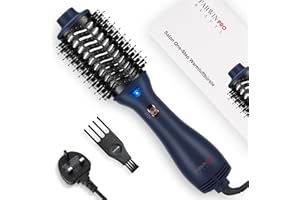 PARWIN PRO BEAUTY One-Step Hair Dryer Brush, 4-in-1 Hot Air Styler with Ionic & Ceramic Technology, Professional Blow Dry Brush for Drying, Volumizing & Straightening (Mid to Long Hair), Blue