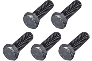 METALLIXITY Hex Bolts (M12-1.25x35mm) 5Pcs, 8.8 Grade Carbon Steel Fully Threaded Black Oxide, Coarse Thread UNC Hex Head Screw Bolt - for Furniture Repair