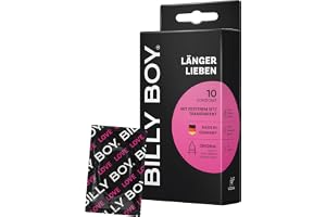 BILLY BOY Kondomer Longer Love, 10-pack, 52 mm, original med ring, kondomer för en längre och mer intensiv upplevelse (1 x 10 stycken)