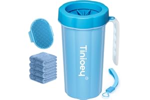 Tinioey Dog Paw Cleaner for Large Dogs with Handle | Large Breed to Clean Muddy Paws | Dog Foot Cleaner Paw Washer for Dogs & Pets | Pet Feet Washer (Blue)