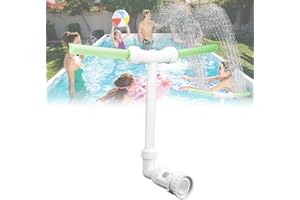 Fontaine Cascade de Piscine, 2 Têtes de Fontaine, Arroseurs Amusants pour Piscines, Accessoires de Piscine, Décoration de Piscines Intérieures et Extérieures (Fluorescence)