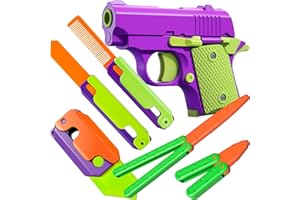 BLOOOK Fidget Toy,Antistress Pistola Giocattolo,Stimming Toys,Cubo Anti Stress Gadget,Regali Fidget Slider per Adulti e Bambini da Scrivania,Ideale per Ansia, ADHDs, OCD e Autismo (Viola (6 in 1))