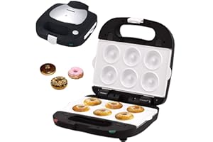 ‎SYNTROX GERMANY Syntrox Germany SM-1500W-Donut Maker - für 6 Donuts mit austauschbaren Keramik Wechselplatten