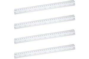 LAMXD 4 righelli da 30 cm, in plastica trasparente infrangibile