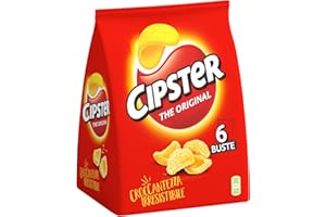 Cipster the Original, Chips di Patate Croccanti, Gusto Leggero e Forma Iconica, 132g (multipack 6 bustine da 22g)