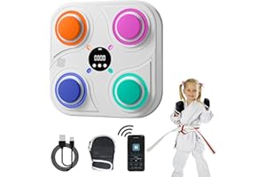 YATOSEEN Máquina de Boxeo Musical, Máquina de Boxeo con Guantes y Luces LED, Máquina de Boxeo Musical Inteligente de 4 Modos, Máquina de Boxeo Montada en la Pared para Niños, Adultos y Familias