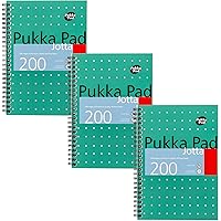 Pukka Pad, A5 Metallic Jotta Book 3-Pack for Home, School, and Office – 15 x 21cm – Wirebound Notebook with 8mm Lines and 80G