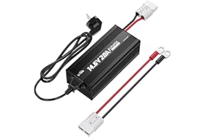 LiTime 12V 20A Caricabatterie per Batterie Litio, 14,6V 20A LiFePO4 AC-DC Caricatore con Connettori Anderson e Indicatori LED, Batterie a ciclo profondo Caricabatterie per Caravan, Barca, Camper