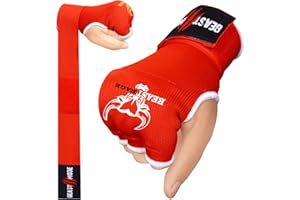 BEAST RAGE BOXING Hand Wraps Inner Gloves Men and Women, Quick 75cm Long Elasticated Wrist Straps, Padded Hand Protection, MMA Martial Art Punch Bag Gel Inner Gloves Bandages, Speed Training Handwraps