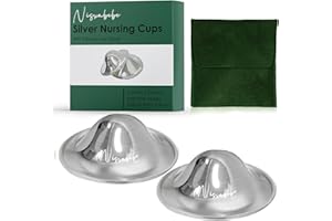 NISXABEBE Silver Nipple Shields, 999 Silver Cups for Breastfeeding, Essentials Breast Shields for Nursing Newborns, Silver Nipple Guards and Pads-Trilaminate 999 Silver(Regular)