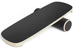 Hoyiyobi Balance Board in legno,Tavola di Bilanciamento 72.5x28cm (28.5''x11''),Balance Board Trainer, superficie liscia e rullo rivestito in TPE spesso, tavola da allenamento in legno