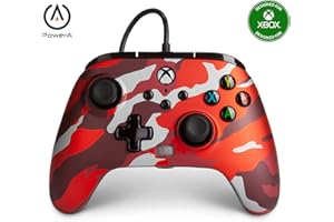 Power a - Mando con Cable, Salida de Audio y Botones Programables, de Color Rojo Camo Metálico Para Xbox One y Xbox Serie X (Xbox Series X)