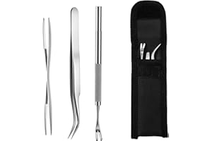 HJZHII 3PCS Tick Removal Tweezers, Stainless Steel Tick Remover for Human with Storage Bag Ticks Remover Safe Ticks Removers Kit for Human Pet Dog Cat Horses