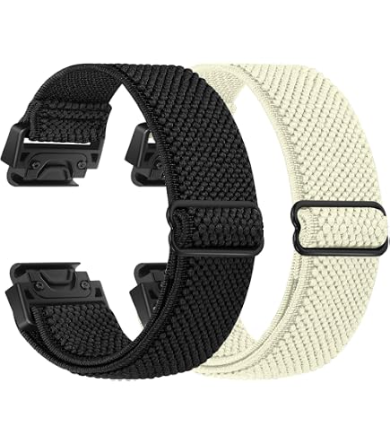 Garmin QuickFit 20 mm Watch Band - Cream Heathered Nylon with Soft