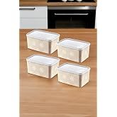 Smartware 4'L&uuml; Set No Frost Saklama Kabı Latte 2600 ML