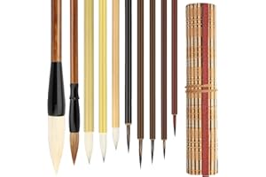 Linkstyle 10 Pinceaux de Calligraphie Chinoise, Tailles Mixtes Japonais Sumi éCriture Pinceaux de Dessin pour DéButants