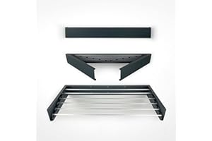 DIYofHome - Etendoir Mural - 100 cm - Séchoir à Linge Mural - en Aluminium de qualité supérieure - Corde à Linge Murale - Pliable et Peu encombrant - pour intérieur et en extérieur - Anthracite