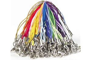 AMACOAM Amaoma Smycz do telefonu komórkowego, DIY, 100 szt., linka do zapięcia homara do zawieszenia, DIY, biżuteria, akcesoria, pasek na rękę, smycz do napędu flas USB, Mp3, Mp4, mini aparat (kolorowa)