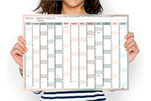 HLDI Agenda da parete 2025 e 2026, formato A3, calendario accademico di metà anno, grafico annuale, grande planner annuale da agosto ad agosto, pianificazione completa dell'anno accademico, per scuola