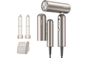 ‎DREAME dreame Pocket Neo Hochgeschwindigkeits-Haartrockner, in 3 Formen klappbar, 300 g leicht, 110.000 U/min Motor, 300 Millionen negative Ionen/cm³, 57 °C konstante Temperatur-Titanium Gold