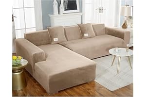 UYEOCO Velours House Canape d'angle Canapé Protecteur Extensible Housse de Canapé d'angle avec Accoudoirs 1 2 3 4 Places, Couverture de Canape?Le canapé d'angle en L Doit en Acheter Deux? ( Color : G , Size