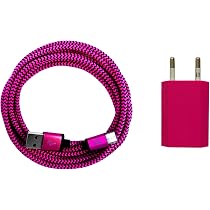 I! 3m USB-C Schnellladekabel Nylon Gewebt – Pink, Kompatibel Mit Vielen Smartphones & Tablets
