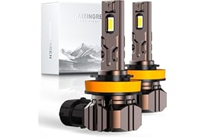 WAIXINGREN H11 Led Headlight Bulb, 6500K Cool White, 60W 26000LM H11 Headlight Bulb Led with Fan, No Adapter Required, Plug and Play Easy Installation, Pack of 2 (H11/H8/H9)
