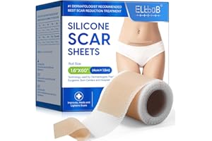 ELBBUB Silikon Narbenpflaster 1,6"×60" - Medizinisches Silikon zur Behandlung von OP-Narben, Keloiden, Akne, Verbrennungen - Zuschneidbar, Wiederverwendbar & Atmungsaktiv