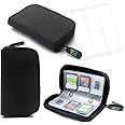 Elv Portable Memory Card Storage Wallet Protective 22 Slots Sd Card Carrying Case - Soft Black