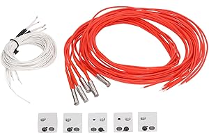 MARHYNCHUS Parti Hotend Stampante 3D, 5 Set Parti Hotend Stampante 3D MK7 MK8 Ender 3 Kit Hotend Estrusore Cartuccia Termistore 24V 40W 100K, Estrusori Stampante 3D