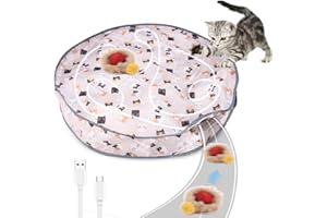 HIXAVA Katzenspielzeugball Für Katzen, Interaktives Automatisches Katzenballspielzeug, Matten-Mäusefangspiel, Cat Hunting Toy, Schnelles Rollen, Katzenspielzeug Matte Mit Ball für Katzen Versteckspiel