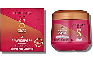 Sanctuary Spa Melting Pearls Burro per il corpo, Ruby Oud Crema Idratante con Olio di Argan, Vegano e Cruelty Free, 300 ml