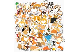 LYUNMU Korgi - Set di 50 adesivi Animal Corgi per auto, laptop, skateboard, bici, ciclomotori, moto, computer, adatto per adulti e bambini