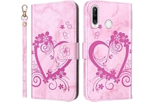 CASAFUNY Funda para Huawei P30 Lite / P30 Lite New Edition, Carcasa Protectora Libro de Cuero con Tapa y Cartera Cierre Magnético Flip Folio Carcasa Función de Soporte para Huawei P30 Lite, Rosado