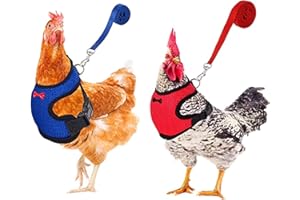 DHER Harnais Souple RéGlable Harnais De Poule 2 PièCes D'éLingue De Poulet Nouvelle Laisse pour Animaux De Compagnie,RéGlable,Confortable,Respirante,Petite Laisse De Canard avec Laisse pour Animaux