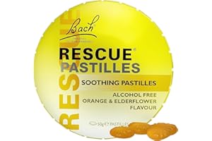 Rescue Remedy Pastilles | Orange & Elderflower Flavoured | Daily Support for Stressful Moments | Bach Original Flower Essences | Chewable Pastilles | 50g Travel Tin