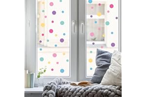 ‎WANDTATTOO LOFT Wandtattoo Loft Fensterbild Karneval wiederverwendbar Frühling bunte Punkte Fasching farbige kleine Kreise A4