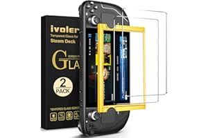 ivoler 2 pièces Verre Trempé pour Valve Steam Deck/Steam Deck OLED, avec Kit Installation Offert, Film de Protection d’écran en Verre Trempé - Anti Rayures, Dureté 9H Glass,sans Bulles