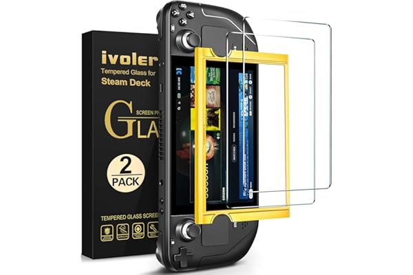 ivoler 2 pièces Verre Trempé pour Valve Steam Deck/Steam Deck OLED, avec Kit Installation Offert, Film de Protection d’écran en Verre Trempé - Anti Rayures, Dureté 9H Glass,sans Bulles