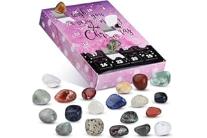 NITOOPE Advent Calendar 2024 Rocks, Christmas Advent Calendar 2024, Crystal Advent Calendar, 24 Days Natural Crystal Agate Stone, Christmas Xmas Gifts 2025 (Multicolor)