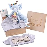 baby gift boy newborn gift rodelna baby gift set 7-in-1 set including romper blanket safety blanket baby hat baby gloves bow souvenir box